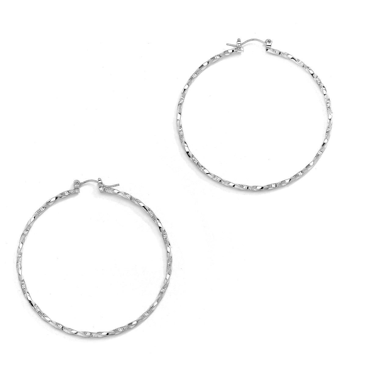 Joy Jewelry B20 silver-tone pin-catch hoop earrings