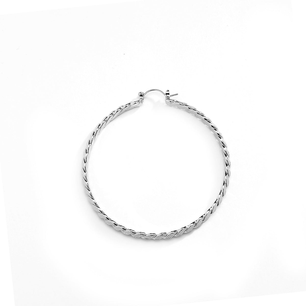 Joy Jewelry B22 silver-tone pin-catch hoop earrings