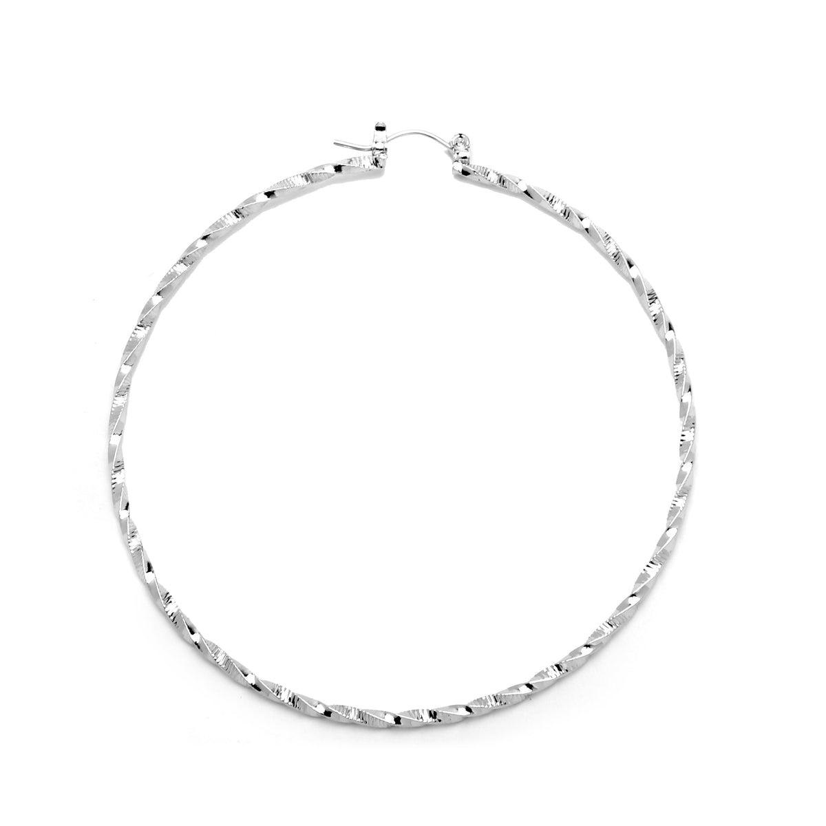 Joy Jewelry B23 silver-tone pin-catch hoop earrings