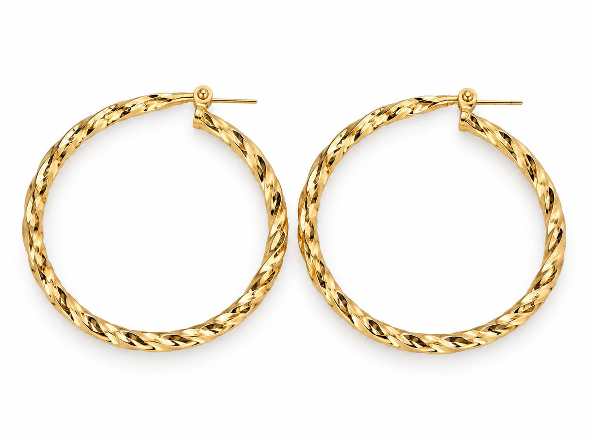 Joy Jewelry C15P gold-tone hoop earrings