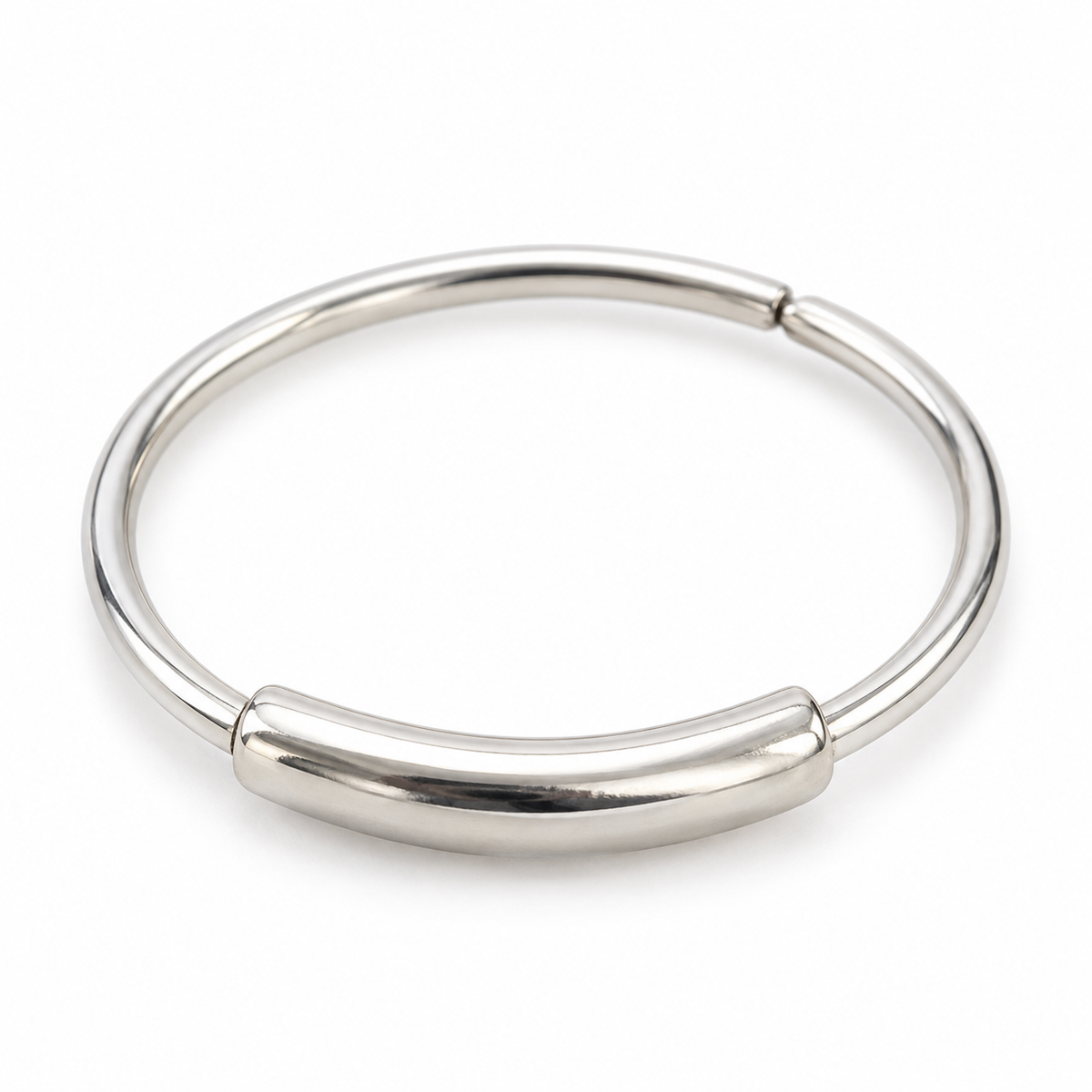 Joy Jewelry NH01 Silver Tone Plain Curved Bar nose hoop