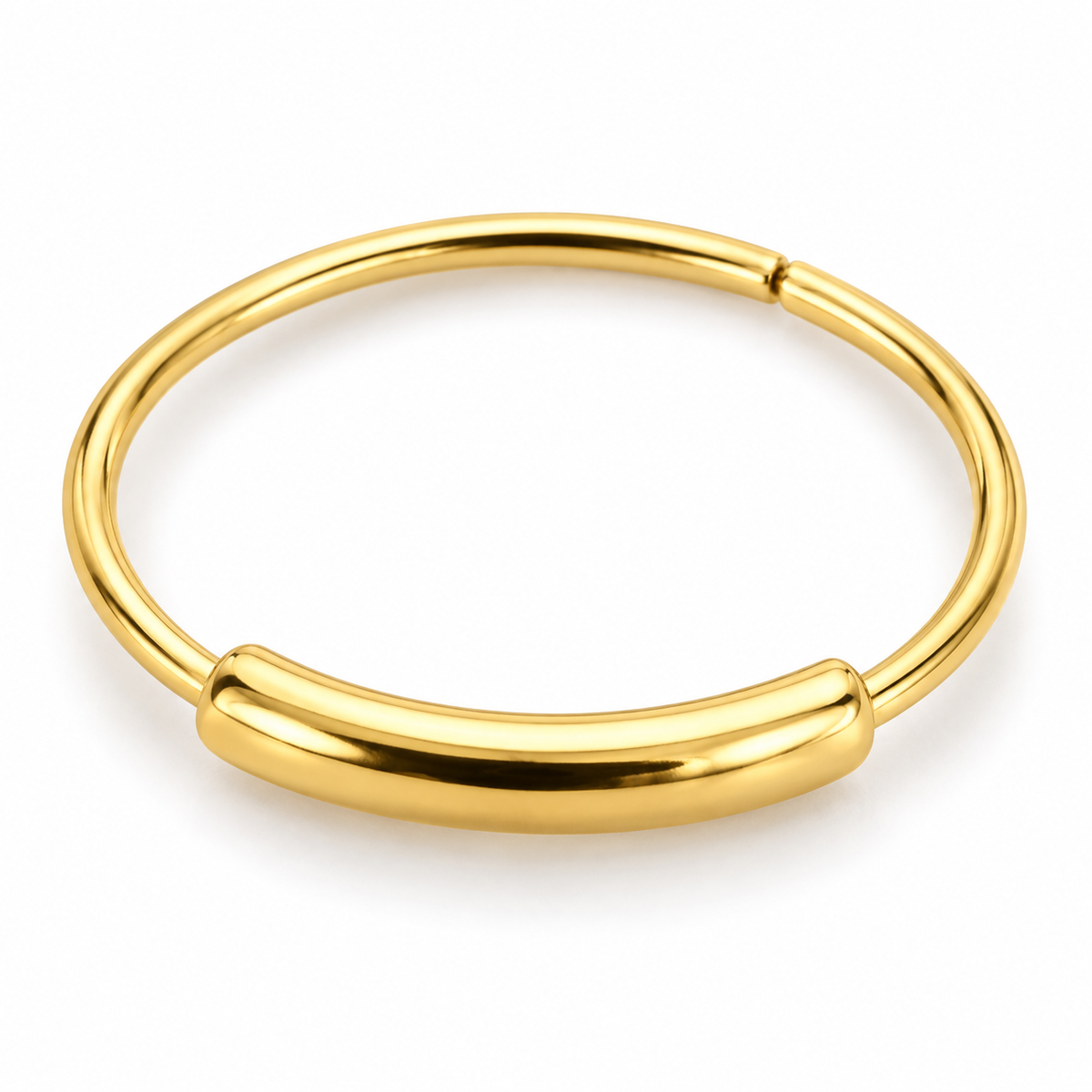 Joy Jewelry NH02 Gold Tone Plain Curved Bar nose hoop