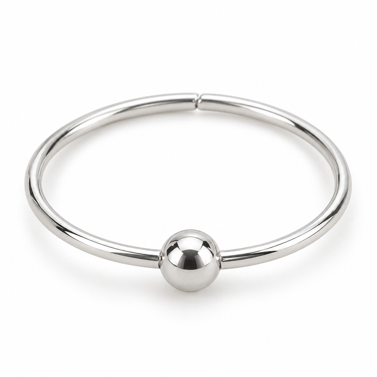 Joy Jewelry NH03 Silver Tone Polished Ball nose hoop