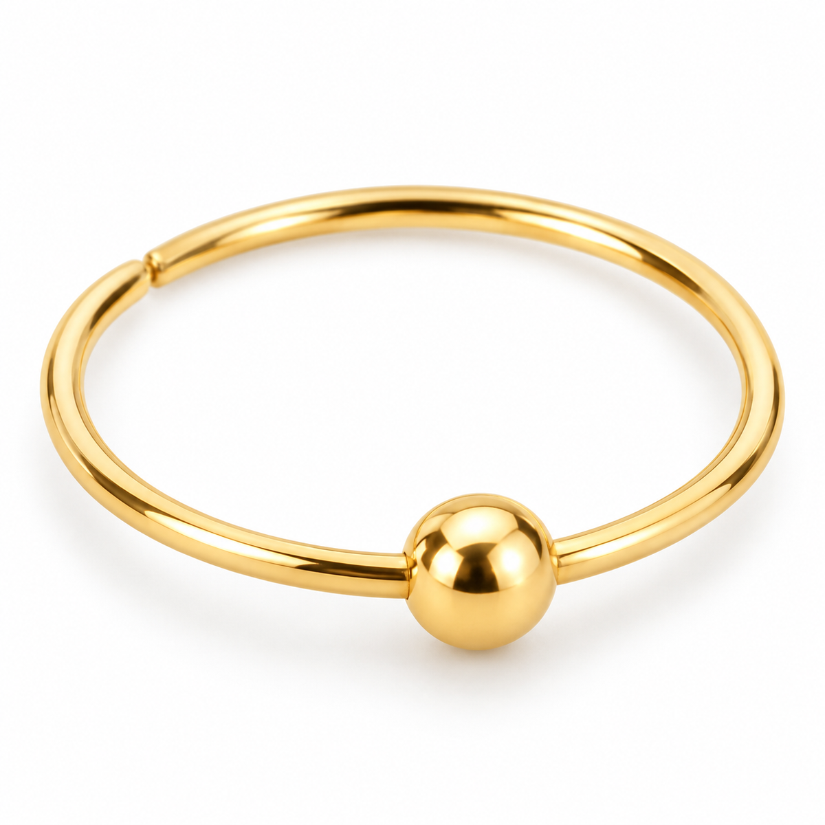 Joy Jewelry NH04 Gold Tone Polished Ball nose hoop