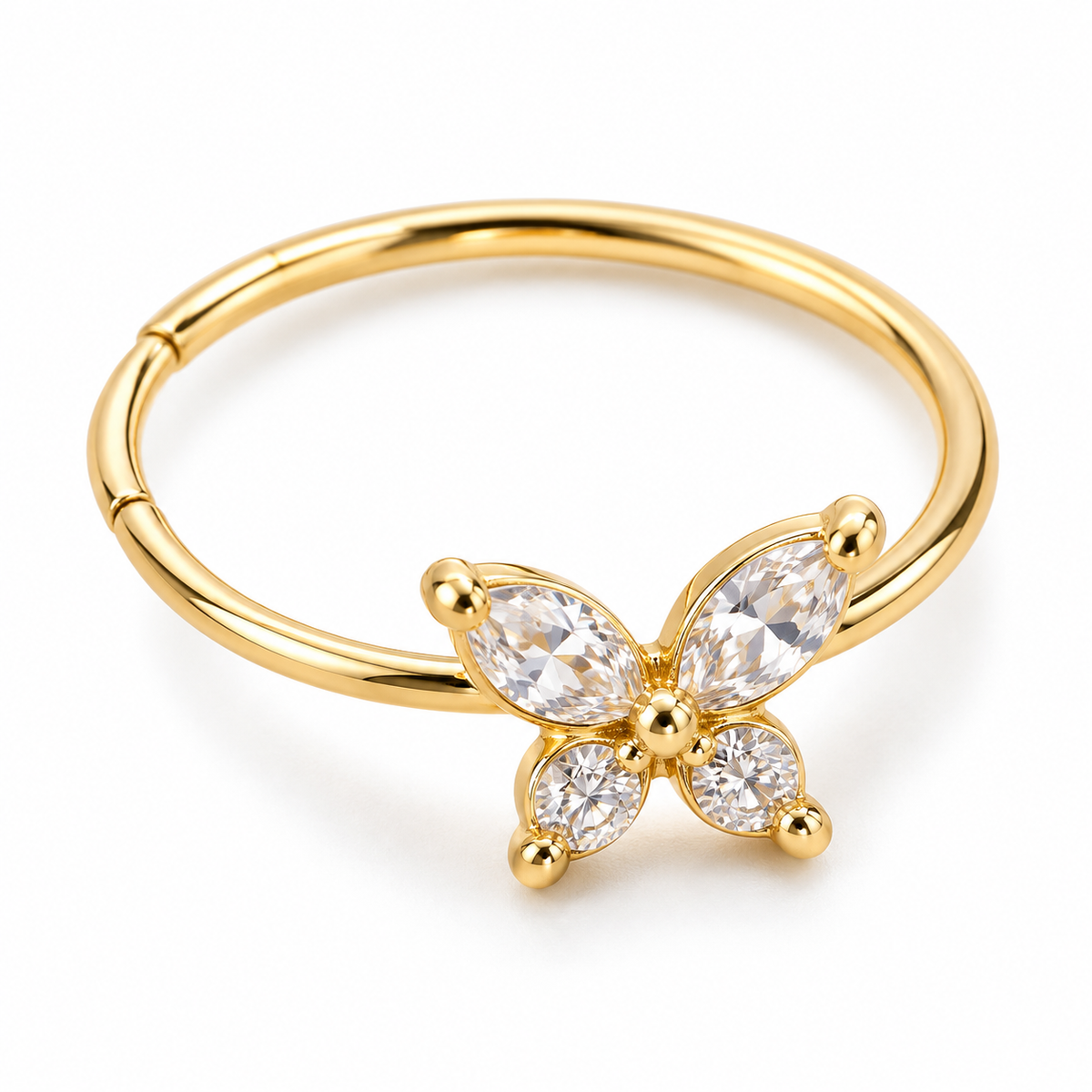 Joy Jewelry NH10 Gold Tone Butterfly nose hoop