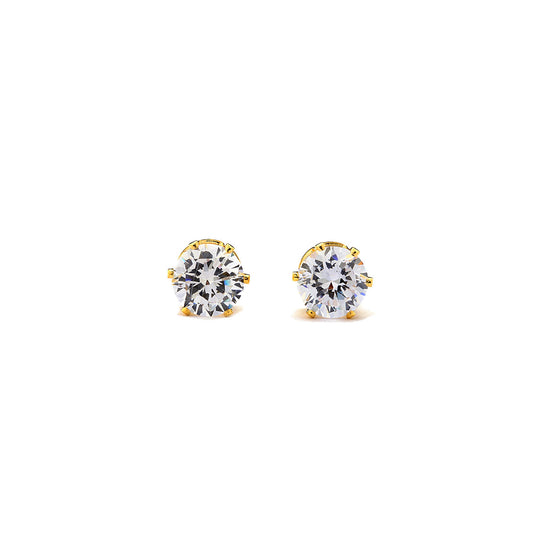 Joy Jewelry Y0 gold-tone cubic zirconia round stud earrings