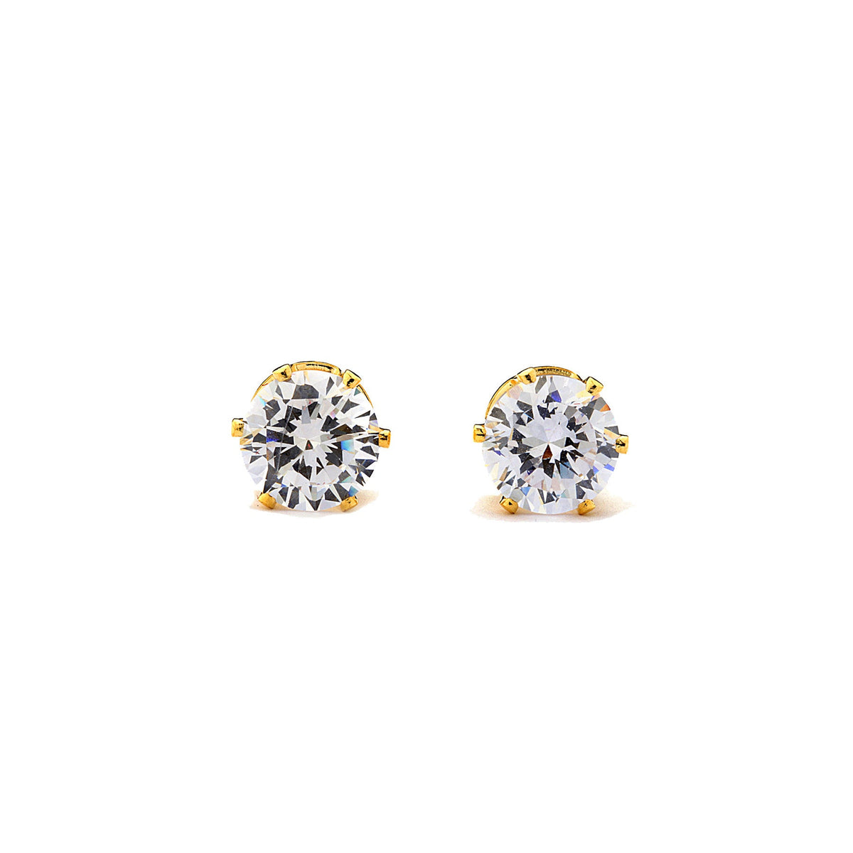 Joy Jewelry Y01 gold-tone cubic zirconia round stud earrings
