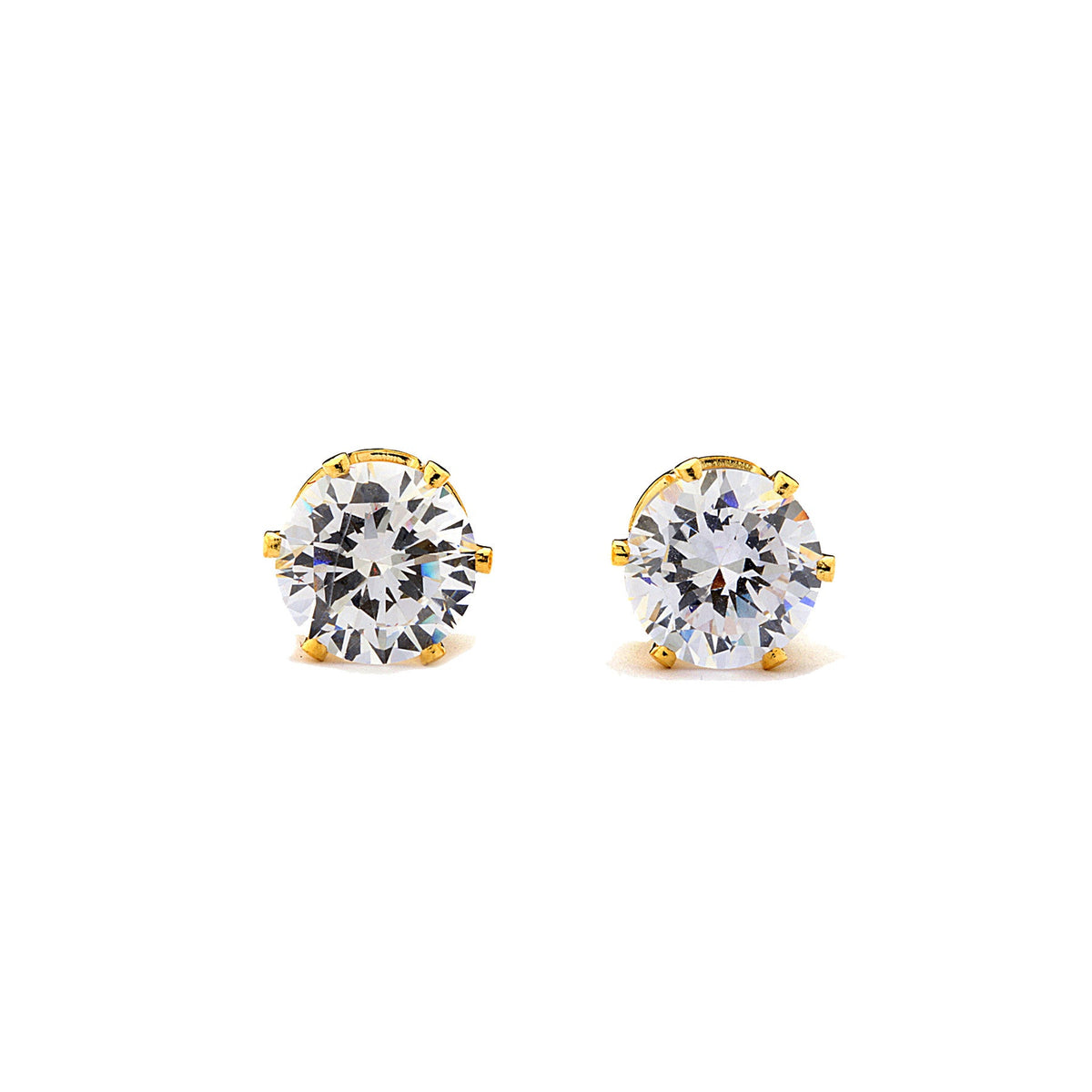 Joy Jewelry Y03 gold-tone cubic zirconia round stud earrings