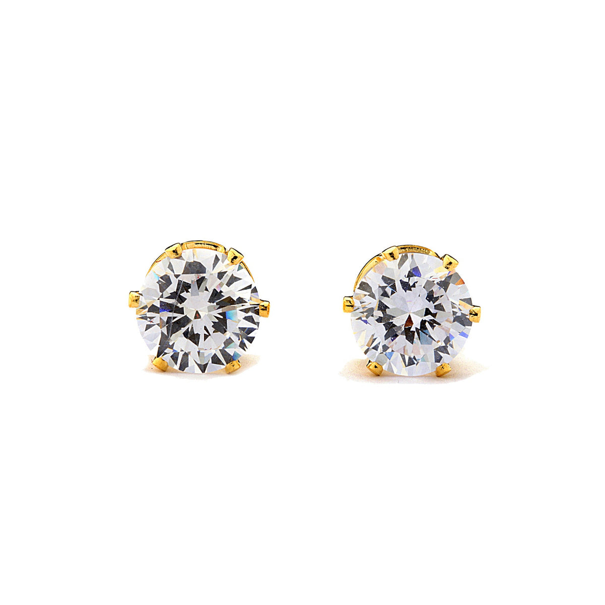 Joy Jewelry Y07 gold-tone cubic zirconia round stud earrings