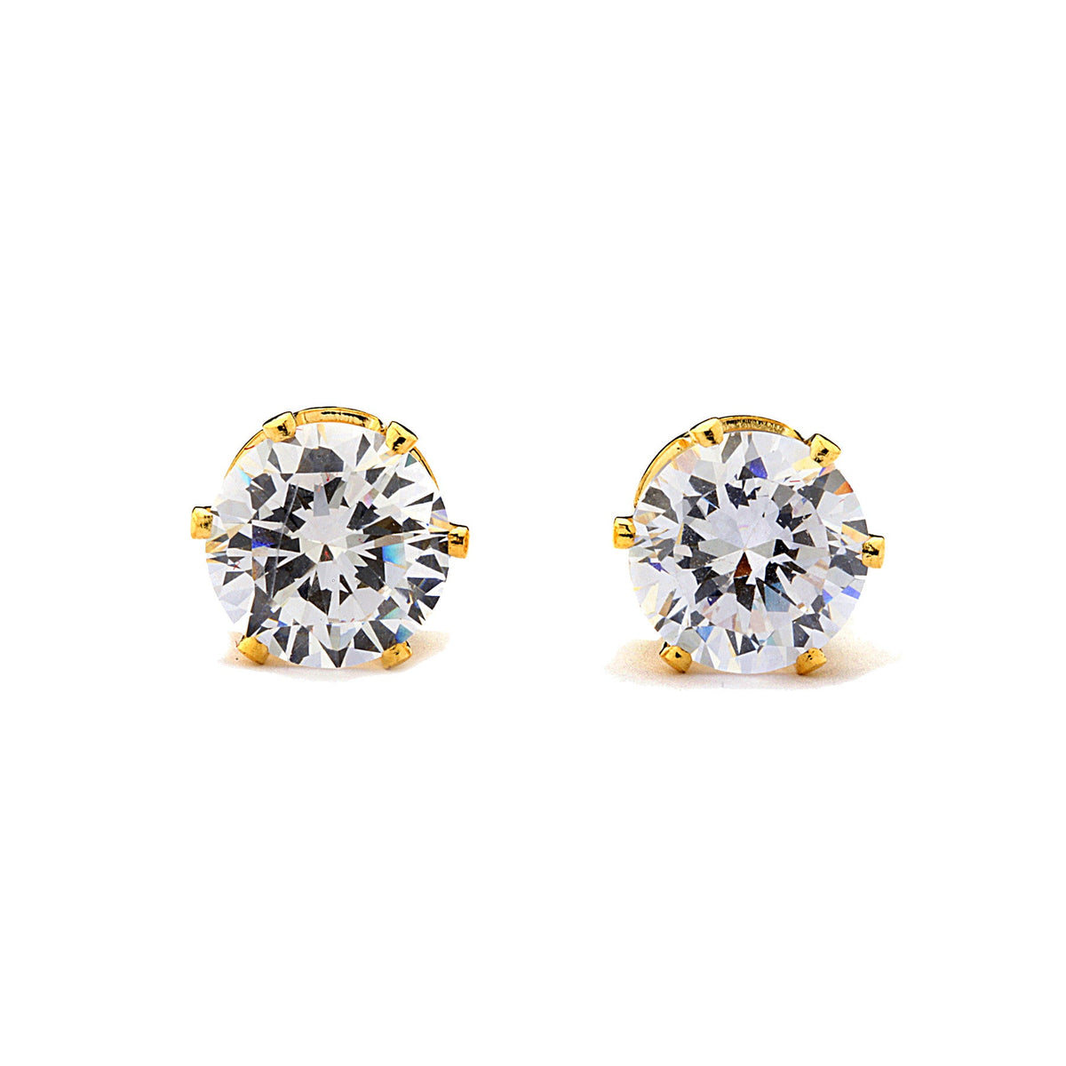 Joy Jewelry Y11 gold-tone cubic zirconia round stud earrings