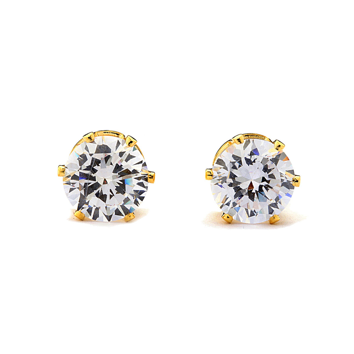 Joy Jewelry Y15 gold-tone cubic zirconia round stud earrings