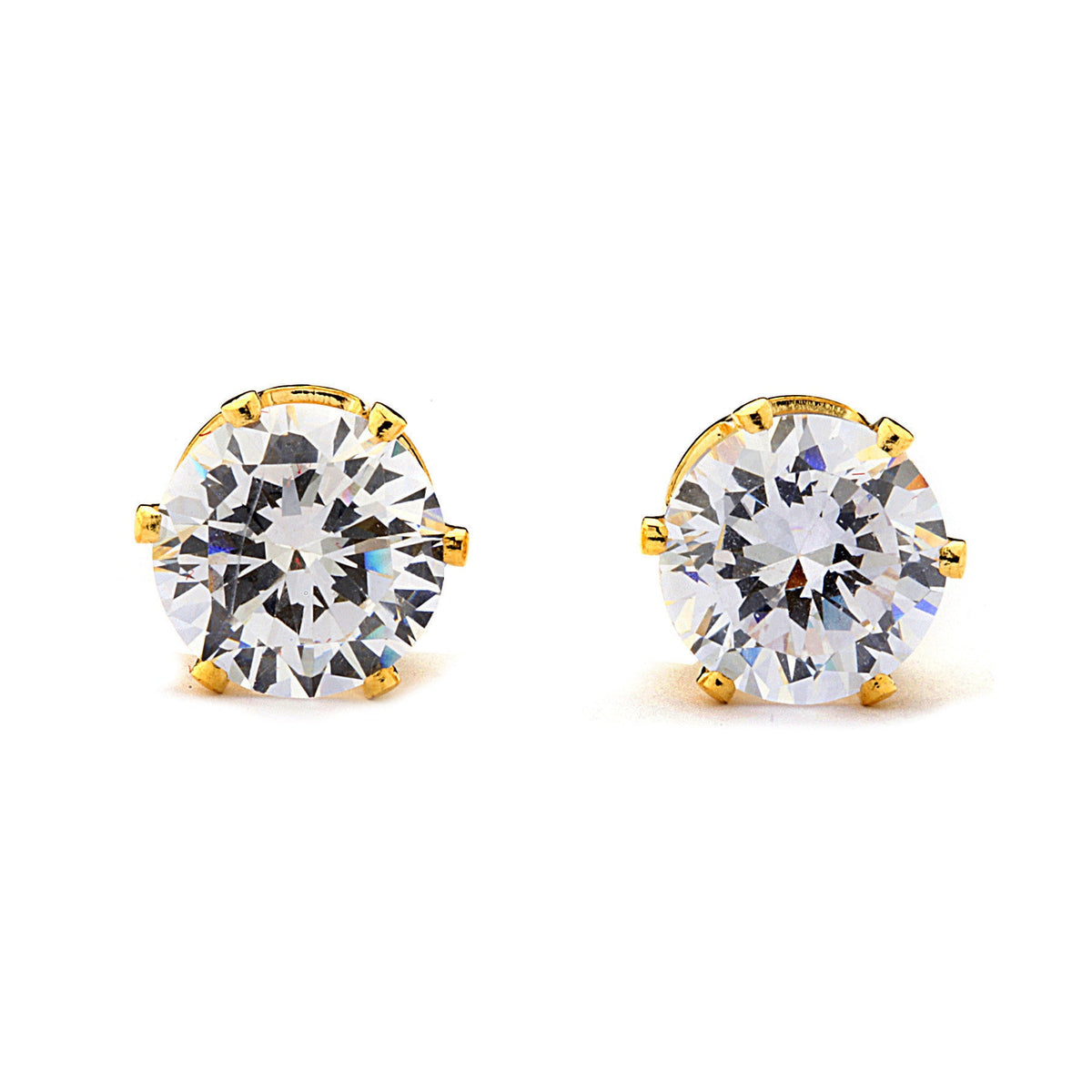 Joy Jewelry Y17 gold-tone cubic zirconia round stud earrings