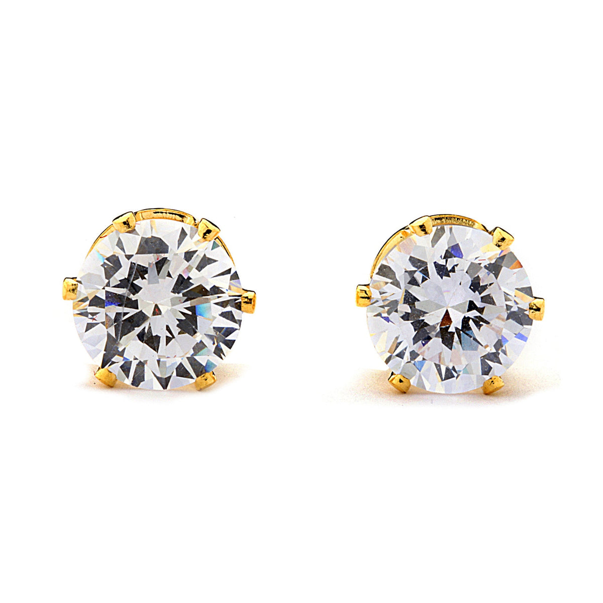 Joy Jewelry Y19 gold-tone cubic zirconia round stud earrings