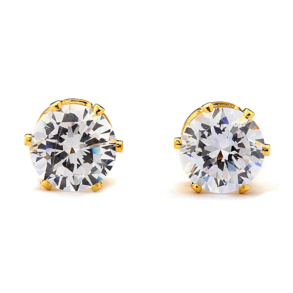 Joy Jewelry Y21 gold-tone cubic zirconia round stud earrings