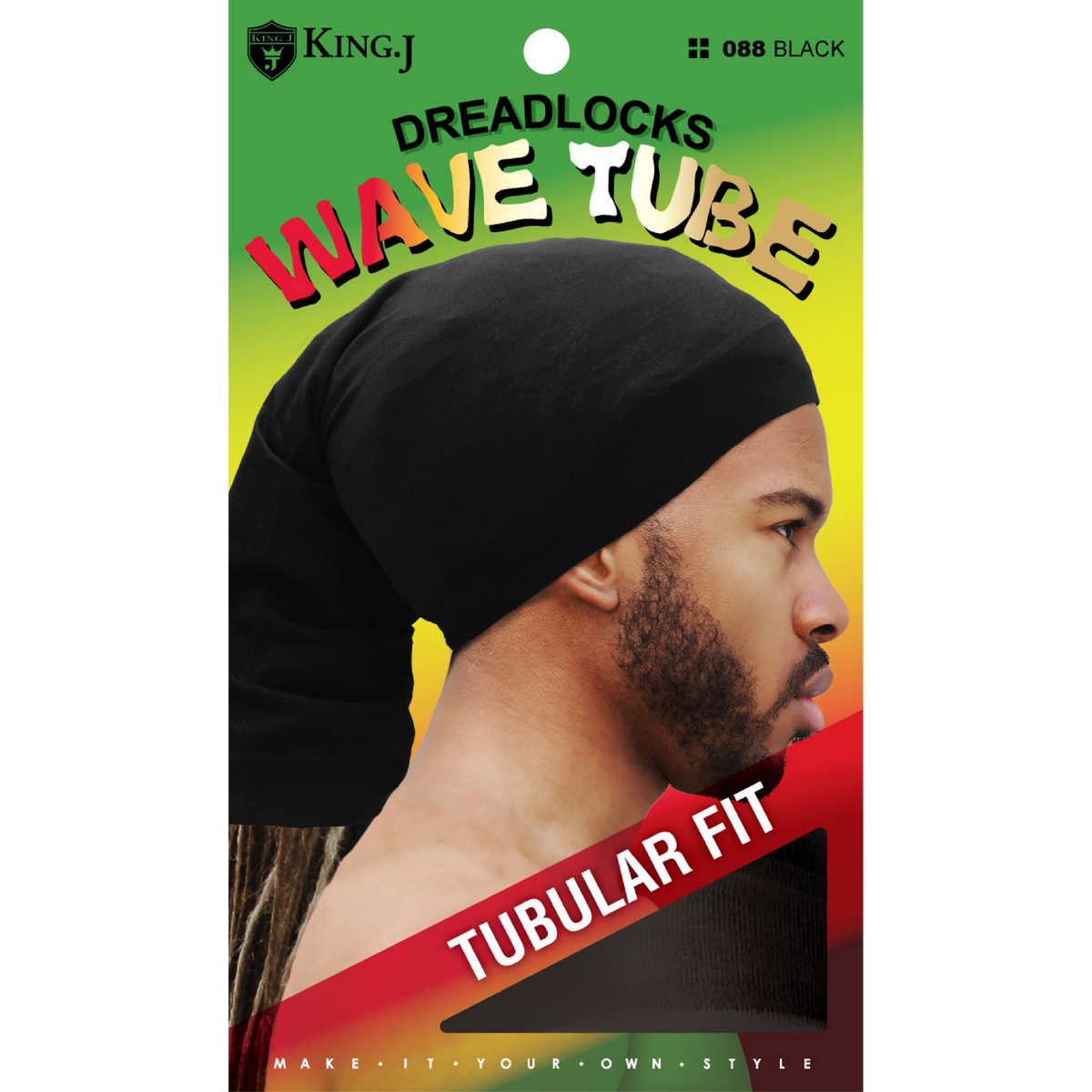 King.J Dreadlocks Wave Tube Tubular Fit #088 Black