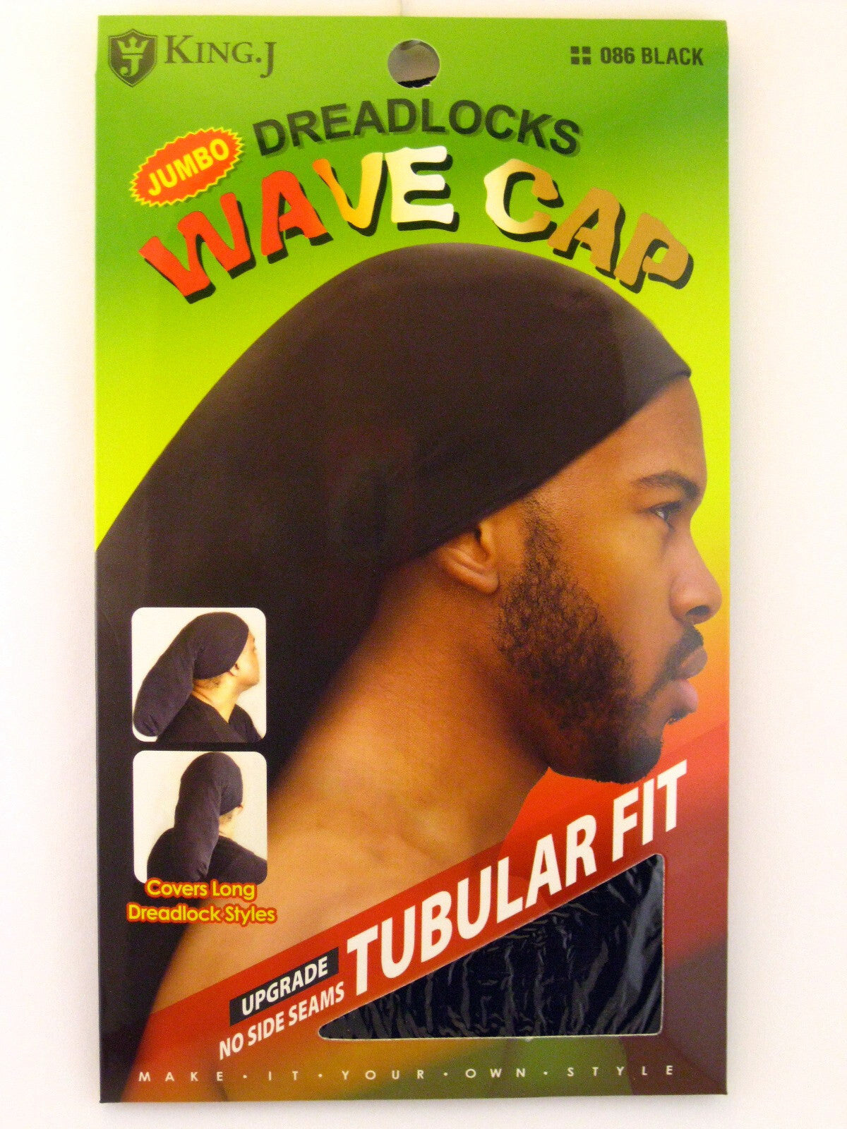 King.J Marley Style Dreadlocks Wave Cap Jumbo Black #086