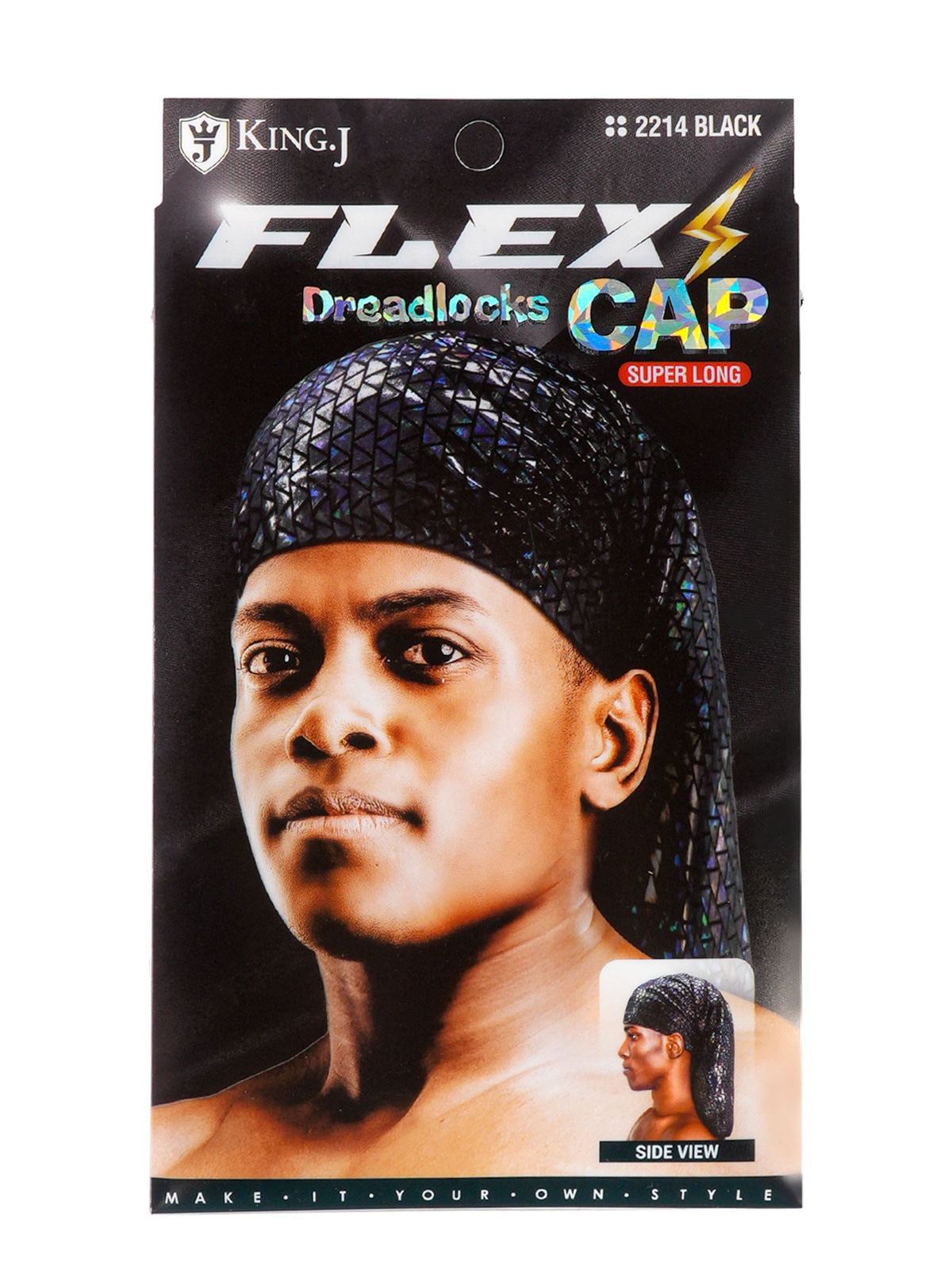 King.J Flex Dreadlocks Cap Super Long Black #2214