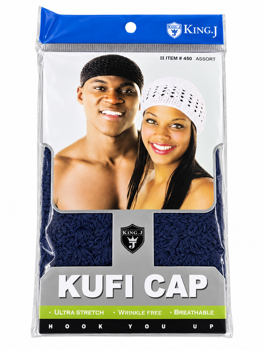 King.J Kufi Cap #450 Navy front package