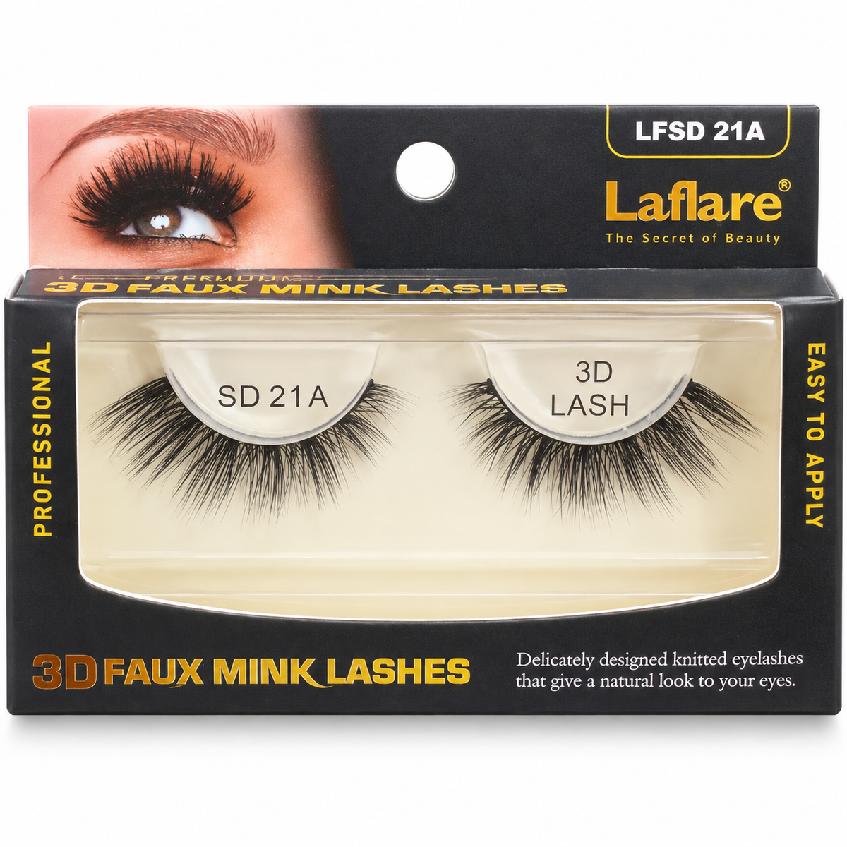 La Flare 3D Faux Mink Lashes LFSD21A package