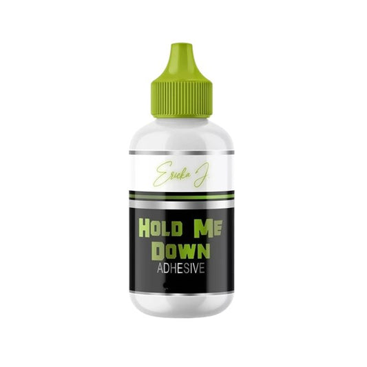 Ericka J. Hold Me Down adhesive bottle with green cap