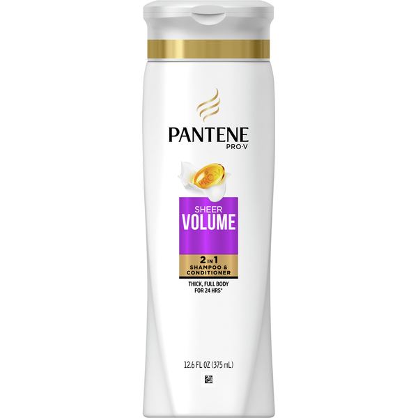 Front of Hair Care Pantene Pro-V Sheer Volume 2 in 1 Shampoo & Conditioner, image 1 of 2