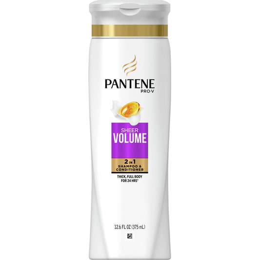 Front of Hair Care Pantene Pro-V Sheer Volume 2 in 1 Shampoo & Conditioner, image 1 of 2