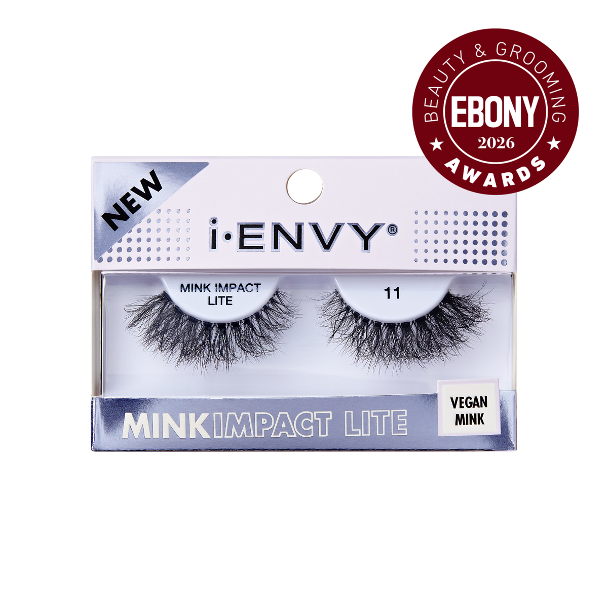 MIL11_main "A single false eyelash. The eyelash is curved and features multiple strands of synthetic or natural fibers designed to mimic the appearance of natural eyelashes. The strands are densely packed at the base and taper off towards the tips, creating a voluminous and fluttery effect. The base of the eyelash appears to be a thin, flexible band that can be adhered to the eyelid. The overall design suggests it is intended for cosmetic use to enhance the appearance of the eyes."