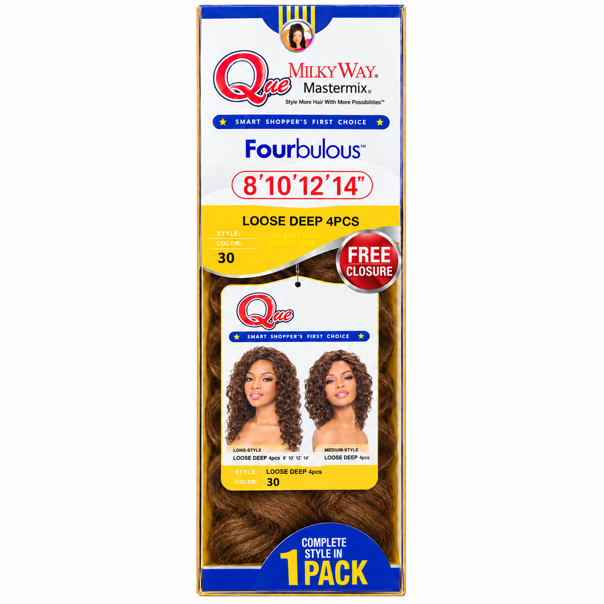 Milky Way Que Fourbulous Loose Deep 4PCS — Full pack, color 30