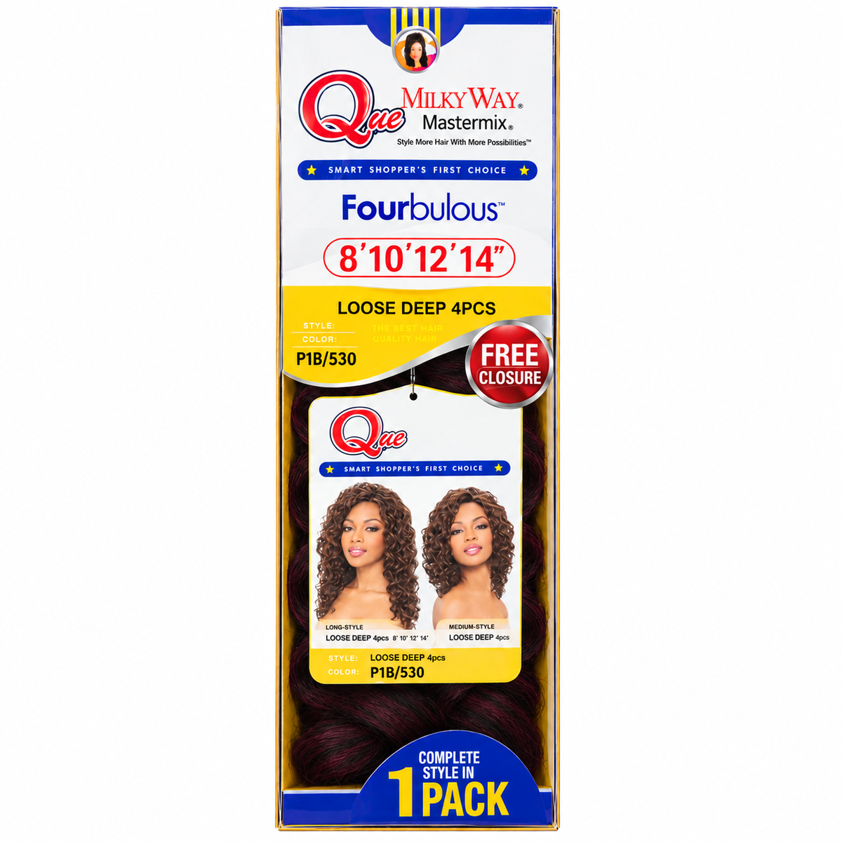 Milky Way Que Fourbulous Loose Deep 4PCS — Full pack, color P1B/530