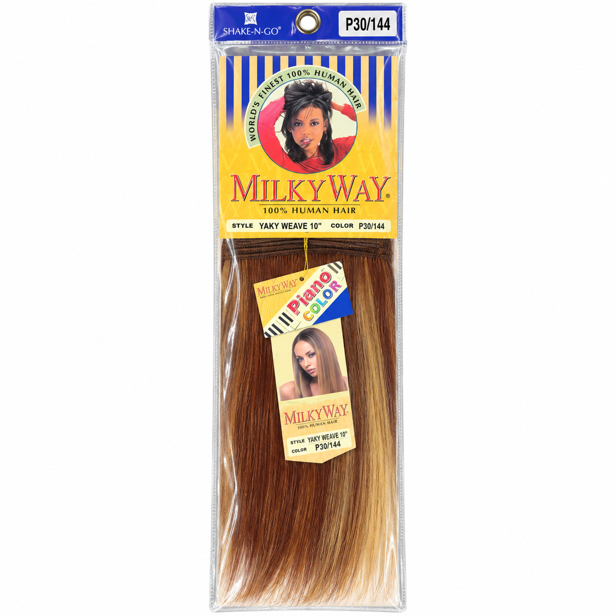 Milky Way Yaky 100% Human Hair Weave 10 inch color P30/144 full package