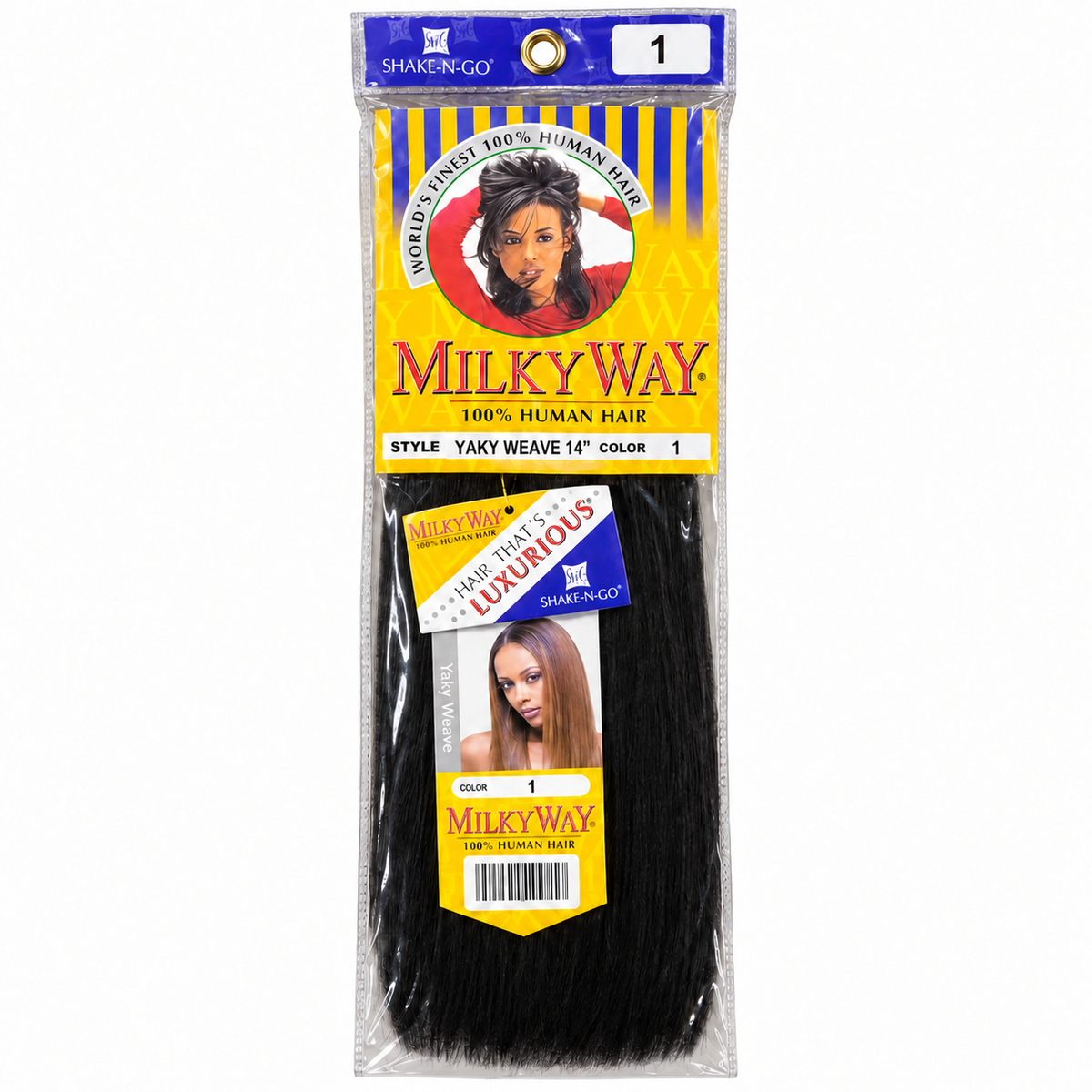 Milky Way Yaky 100% Human Hair Weave 14 inch color 1 full package