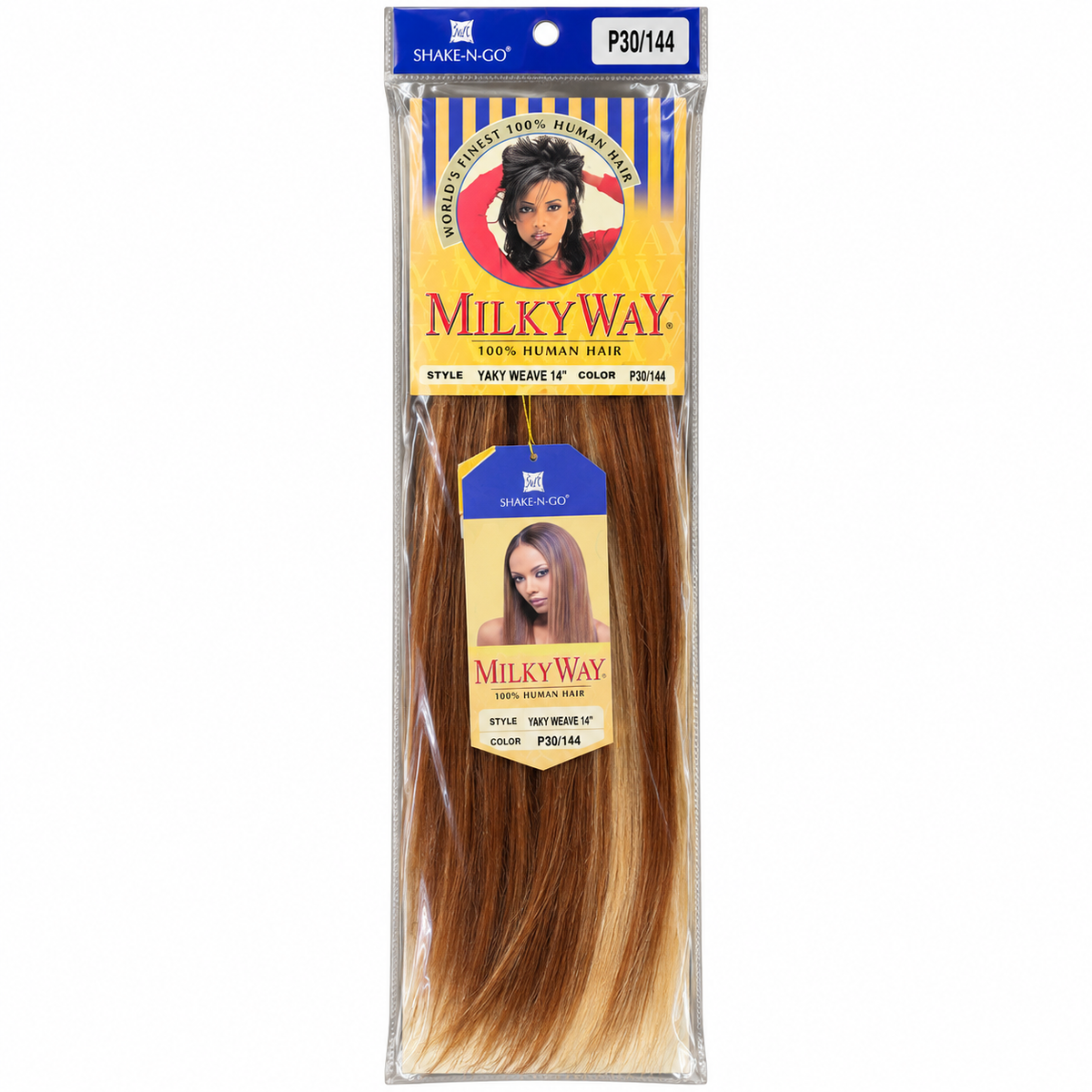 Milky Way Yaky 100% Human Hair Weave 14 inch color P30/144 full package