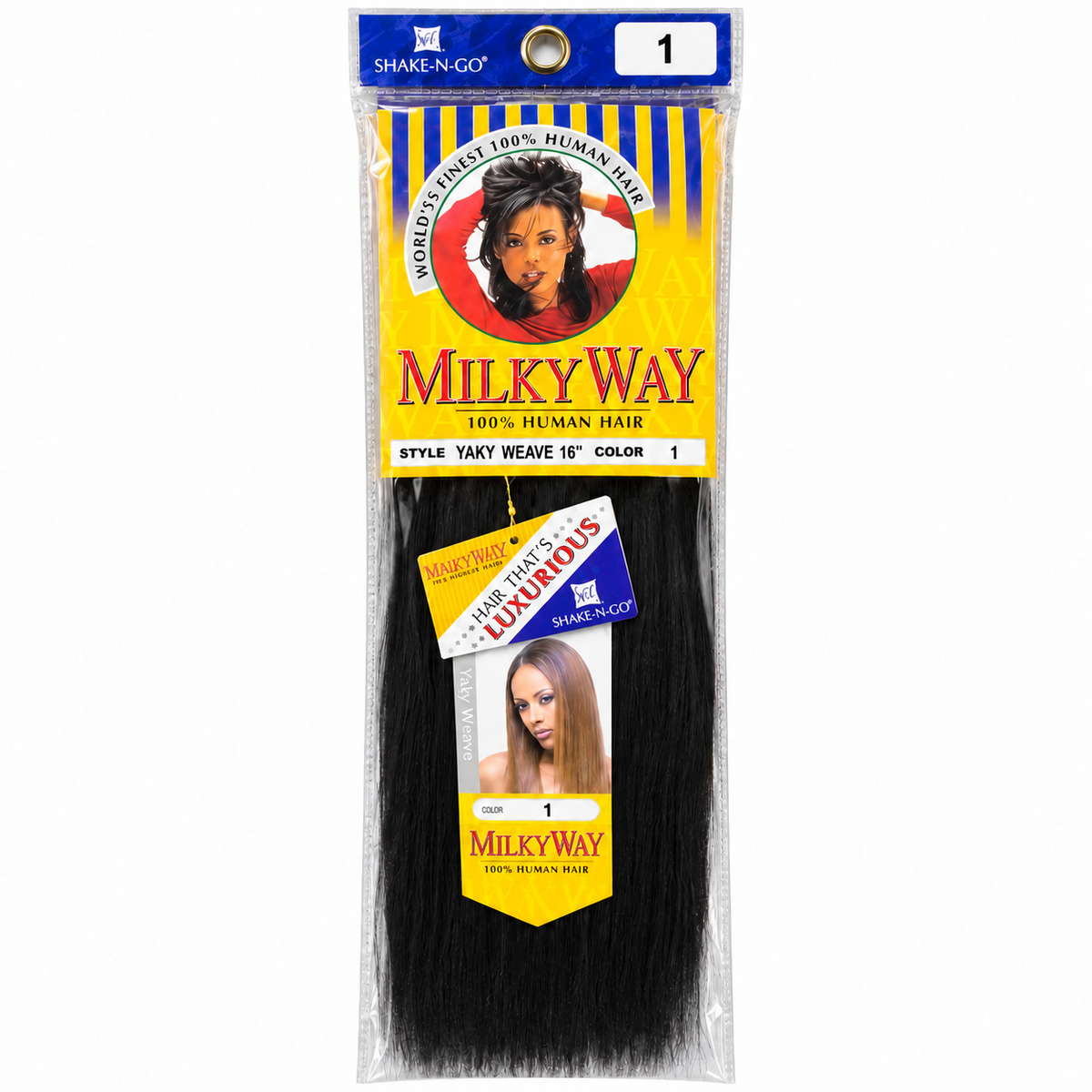 Milky Way Yaky 100% Human Hair Weave 16 inch color 1 full package
