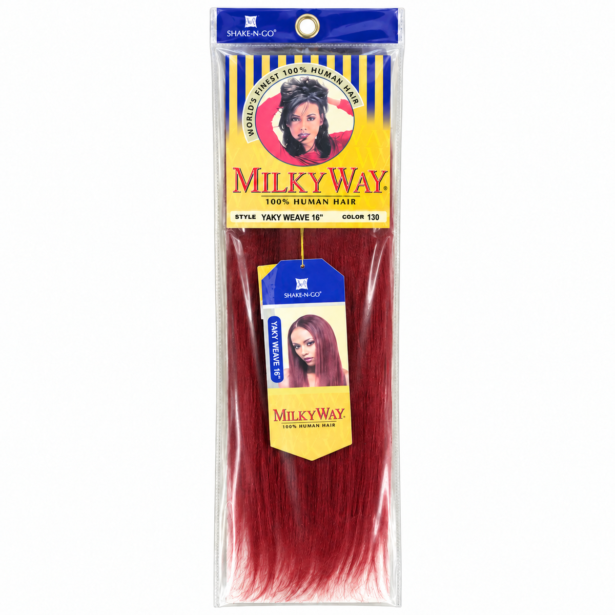 Milky Way Yaky 100% Human Hair Weave 16 inch color 130 full package