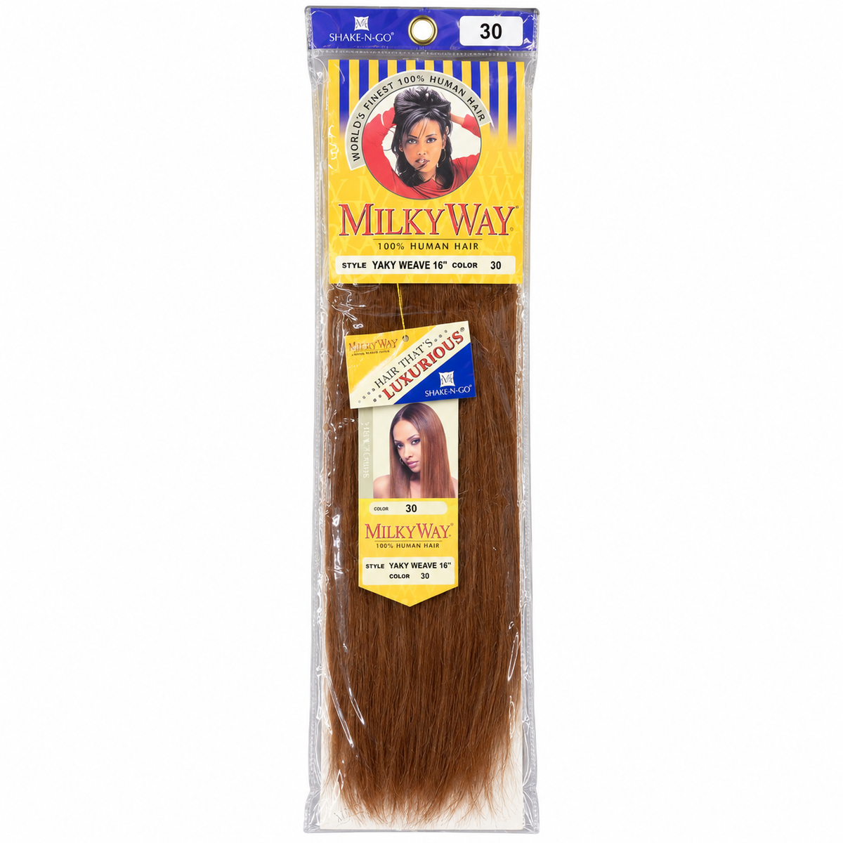 Milky Way Yaky 100% Human Hair Weave 16 inch color 30 full package