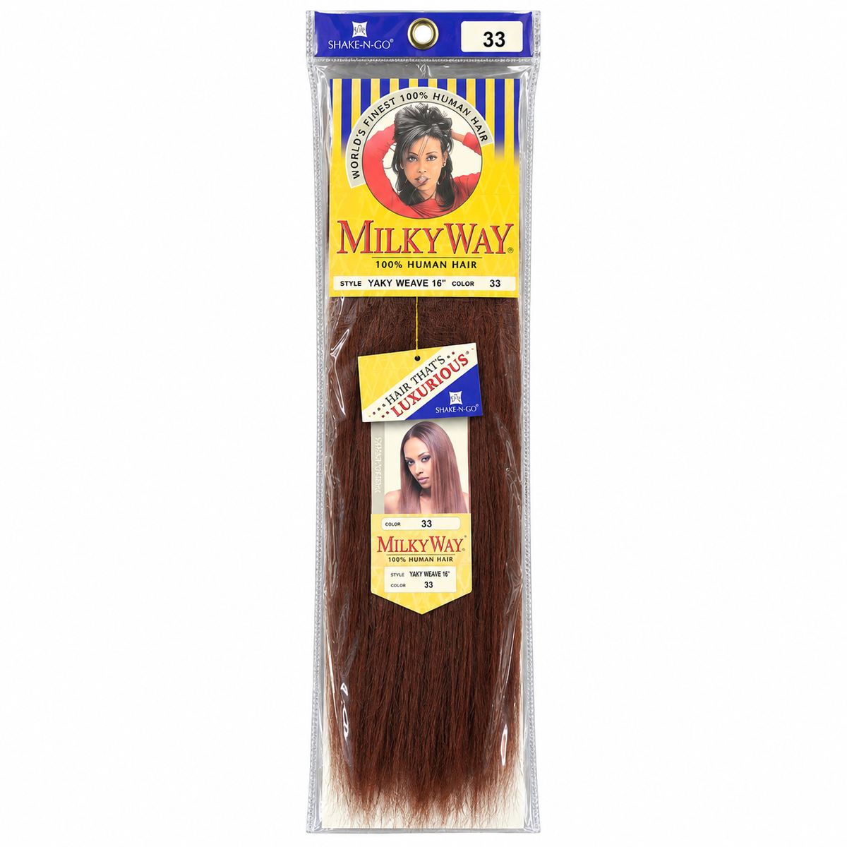 Milky Way Yaky 100% Human Hair Weave 16 inch color 33 full package