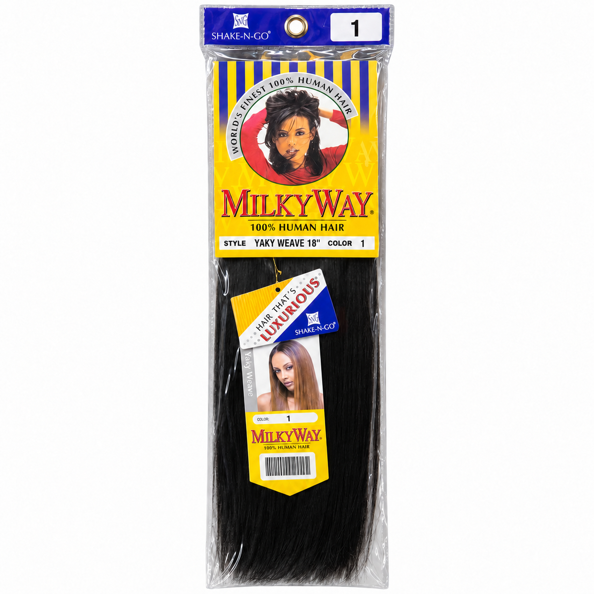 Milky Way Yaky 100% Human Hair Weave 18 inch color 1 full package
