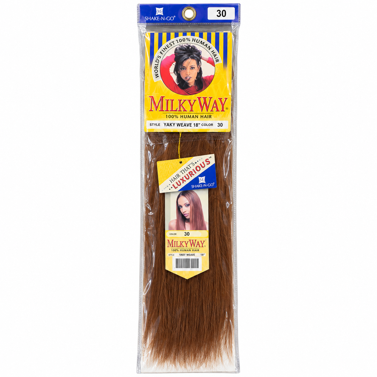 Milky Way Yaky 100% Human Hair Weave 18 inch color 30 full package