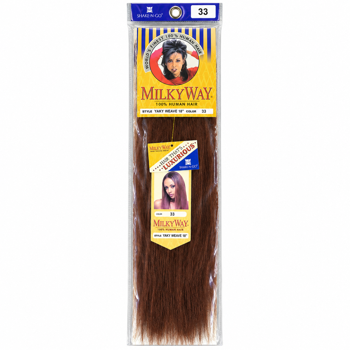 Milky Way Yaky 100% Human Hair Weave 18 inch color 33 full package