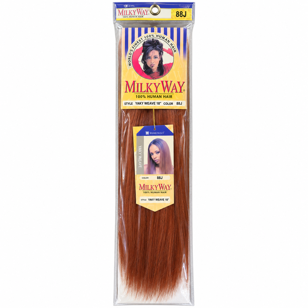 Milky Way Yaky 100% Human Hair Weave 18 inch color 88J full package