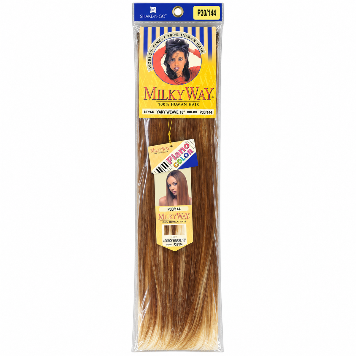 Milky Way Yaky 100% Human Hair Weave 18 inch color P30/144 full package