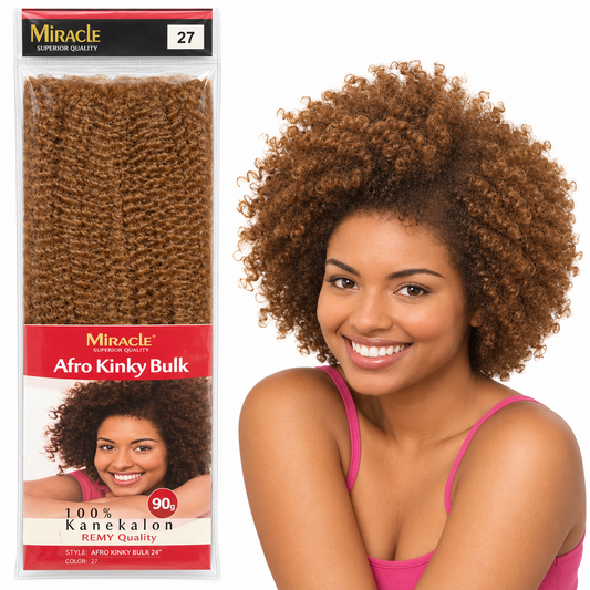 Miracle Afro Kinky Bulk 24" 90g — model and retail package color 27