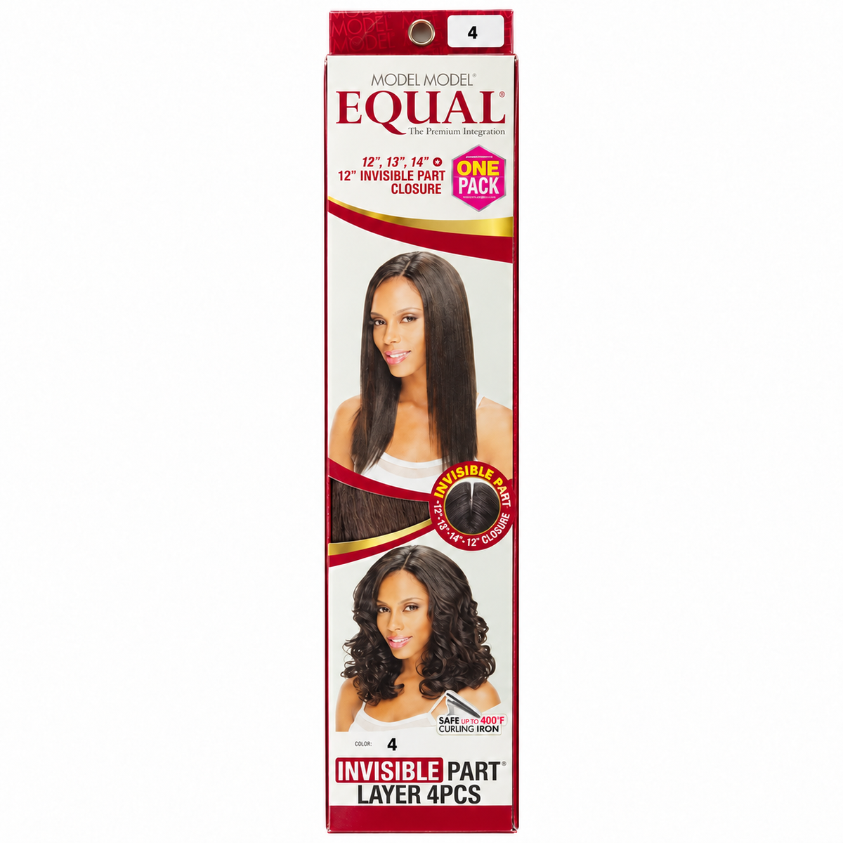 Model Model Equal Invisible Part Layer 4PCS, color 4 – package with hair color illustrated from matching brand swatch