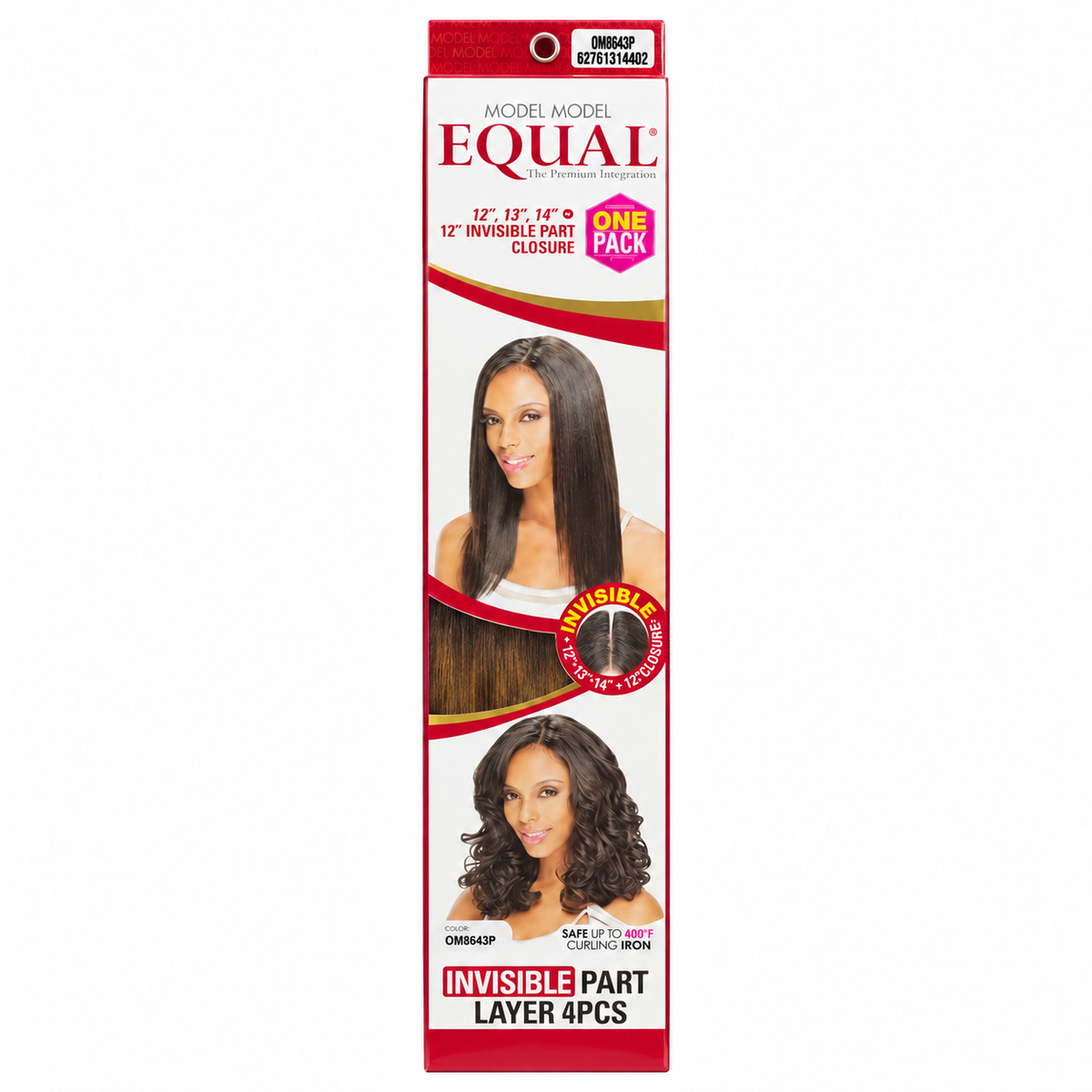 Model Model Equal Invisible Part Layer 4PCS, color OM8643P – package with hair color illustrated from matching brand swatch