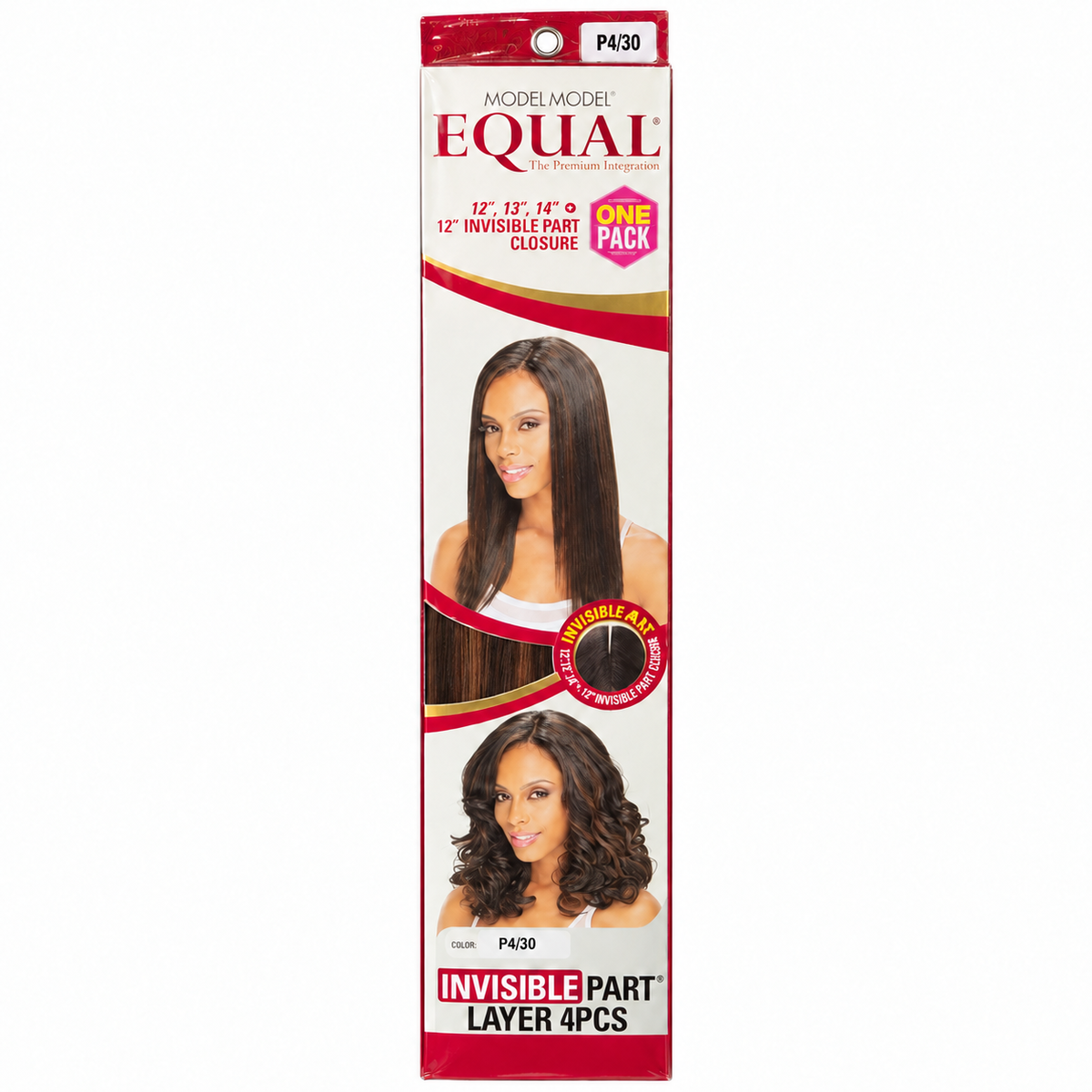 Model Model Equal Invisible Part Layer 4PCS, color P4/30 – package with hair color illustrated from matching brand swatch