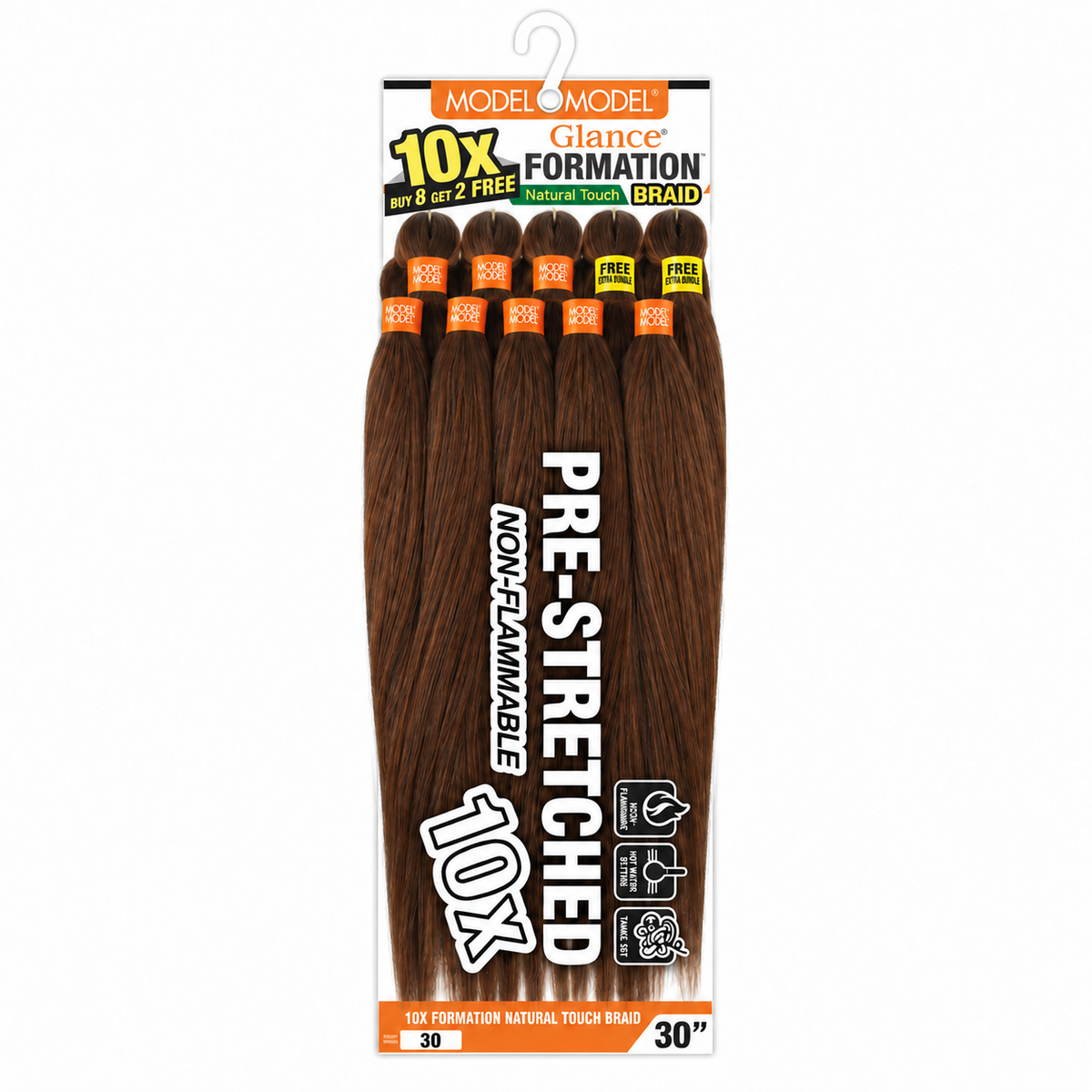 Model Model Glance 10X Formation Natural Touch Braid, 30 / 30 inches, full ten-bundle package on white
