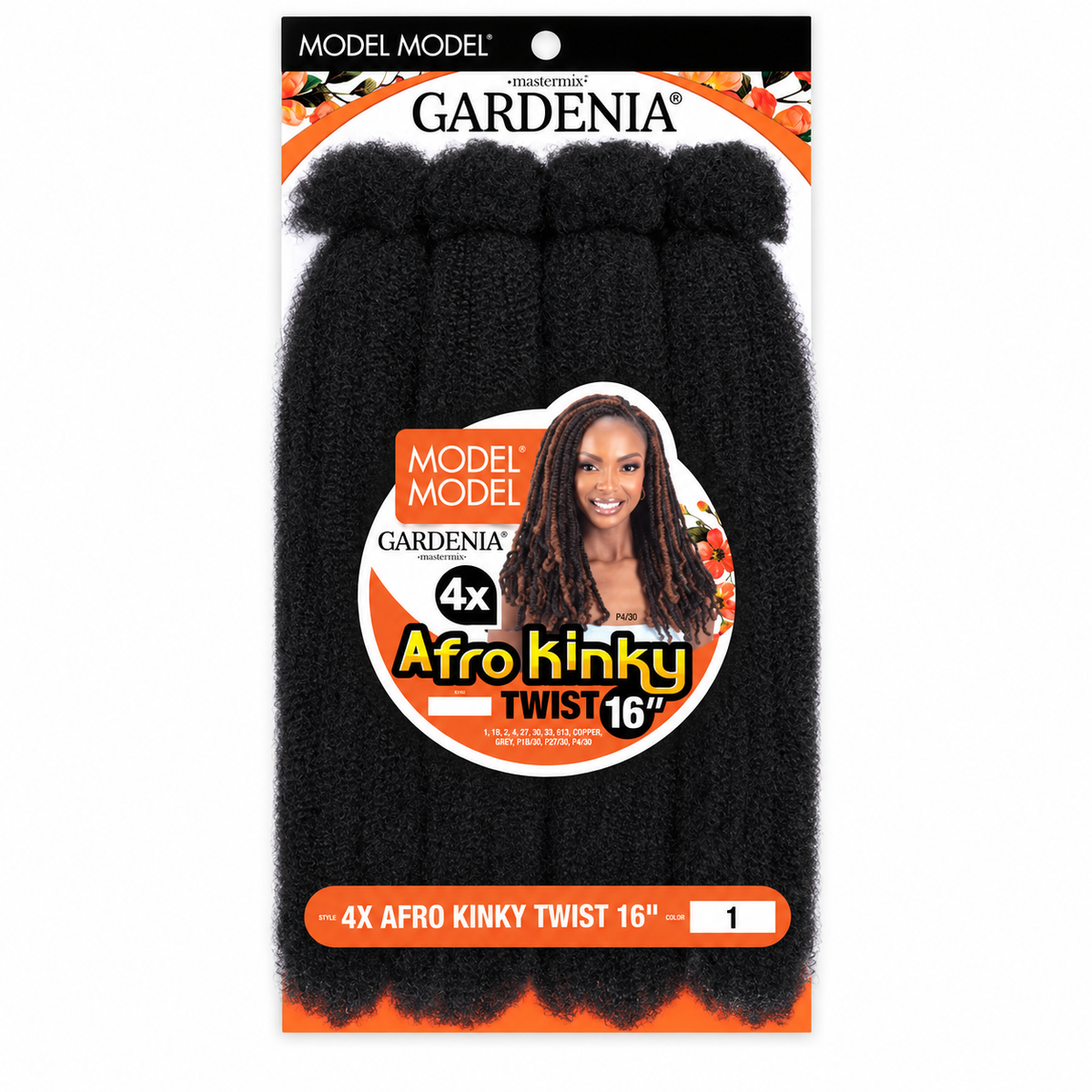 Model Model Gardenia 4X Afro Kinky Twist 16-inch - full four-bundle retail package 1