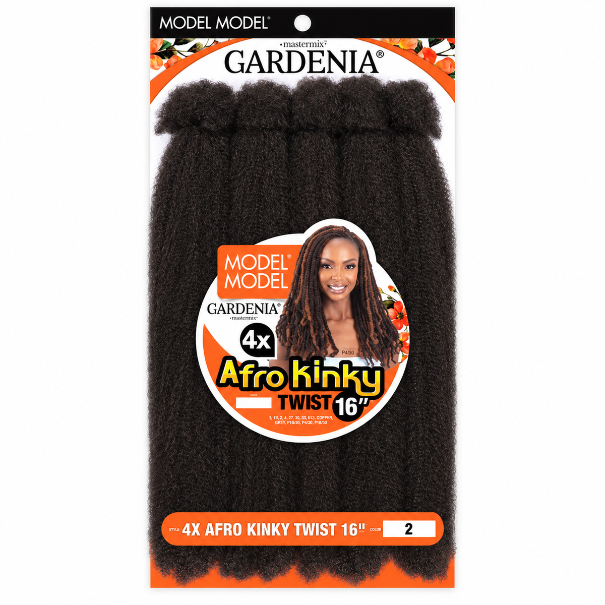 Model Model Gardenia 4X Afro Kinky Twist 16-inch - full four-bundle retail package 2