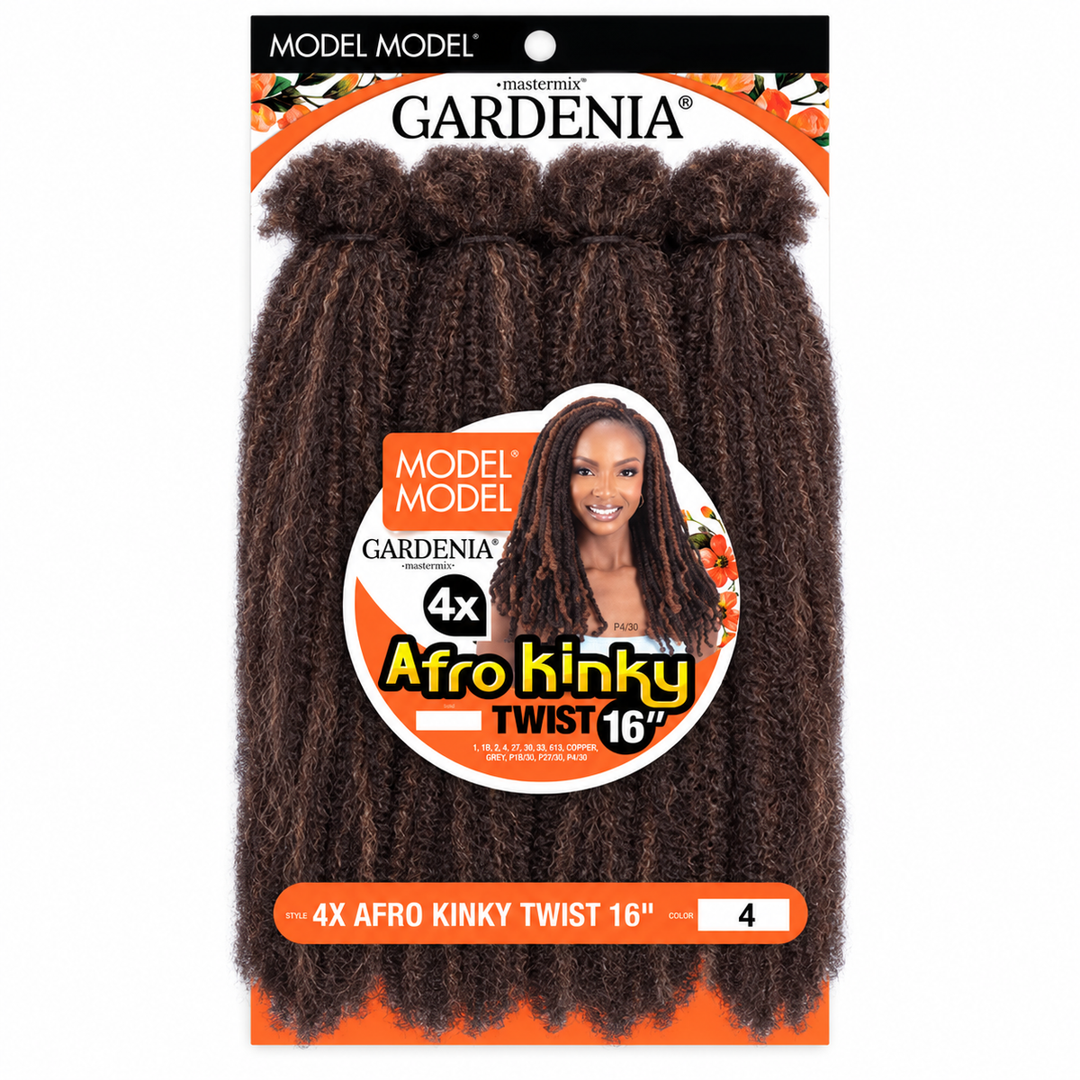 Model Model Gardenia 4X Afro Kinky Twist 16-inch - full four-bundle retail package 4