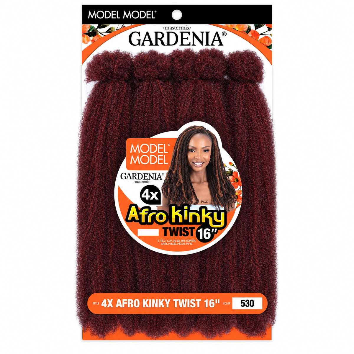 Model Model Gardenia 4X Afro Kinky Twist 16-inch - full four-bundle retail package 530